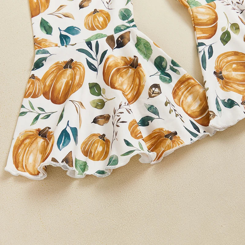 Baby and Toddler Girls Fall Little Pumpkin Outfit