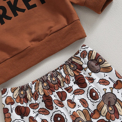 Baby and Toddler Girls Thanksgiving Little Turkey Outfit