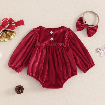 Baby and Toddler Girls Christmas Bodysuit Outfit