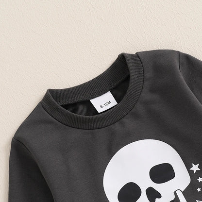 Baby and Toddler Boys Halloween Boo Skull Outfit