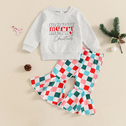 Baby and Toddler Girls Merry Christmas Outfit