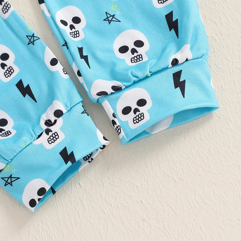 Baby and Toddler Boys Halloween Boo Skull Outfit