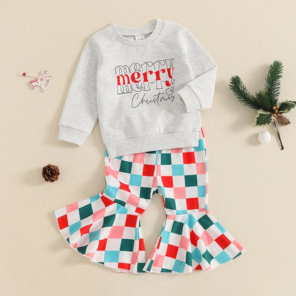 Baby and Toddler Girls Merry Christmas Outfit