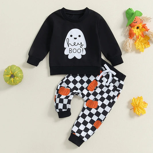 Baby and Toddler Boys Halloween Hey Boo Outfit